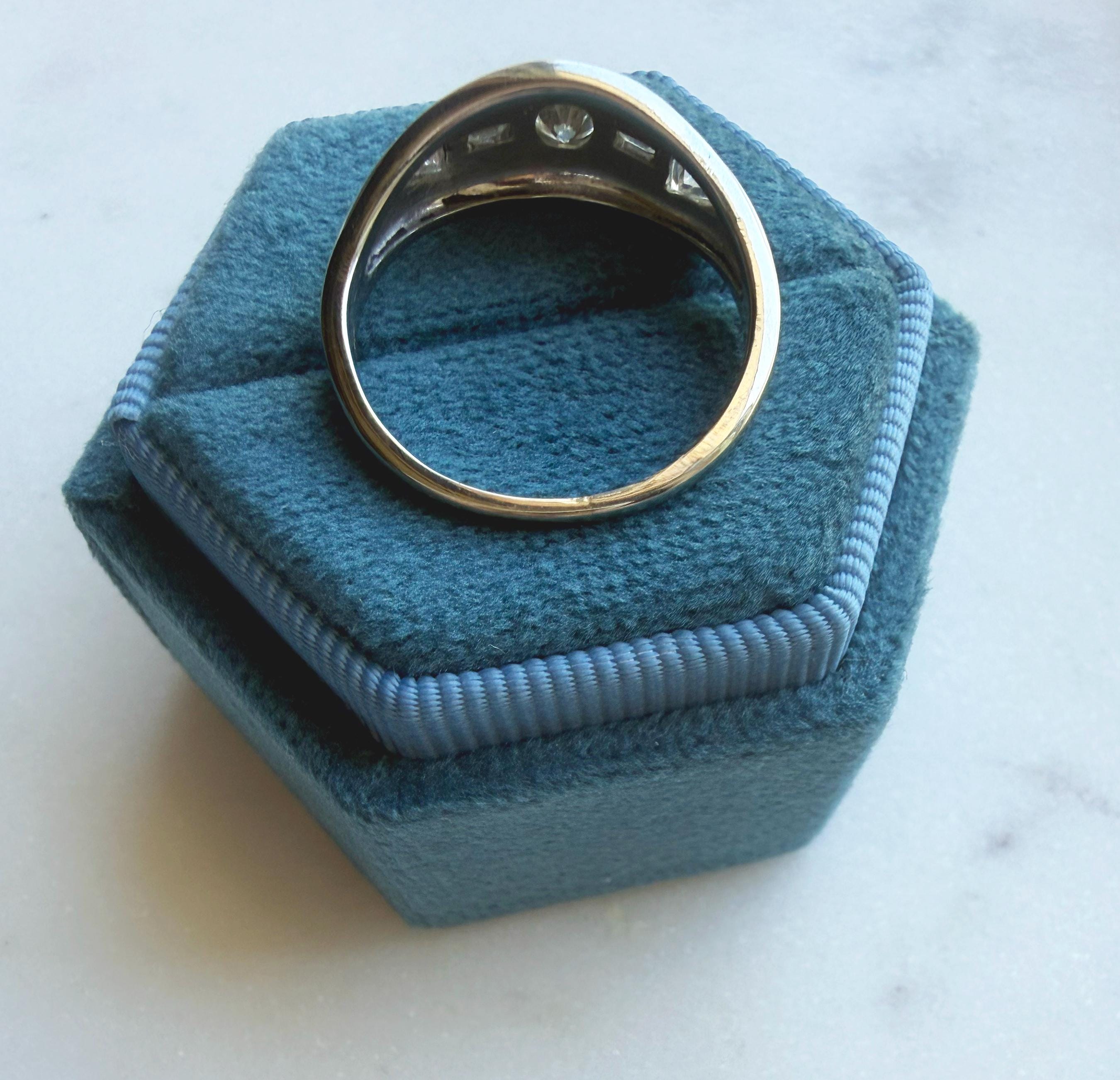 Stunning Vintage 14k Solid White Gold and Diamond Ring Size 8 - Etsy