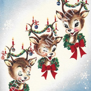 renne de Noël vintage