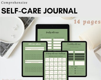 Self-Care Digital Journal | Self Love Workbook | Self Love Journal | Mindfulness Journal | Mental Health | Wellness Journal | Printable