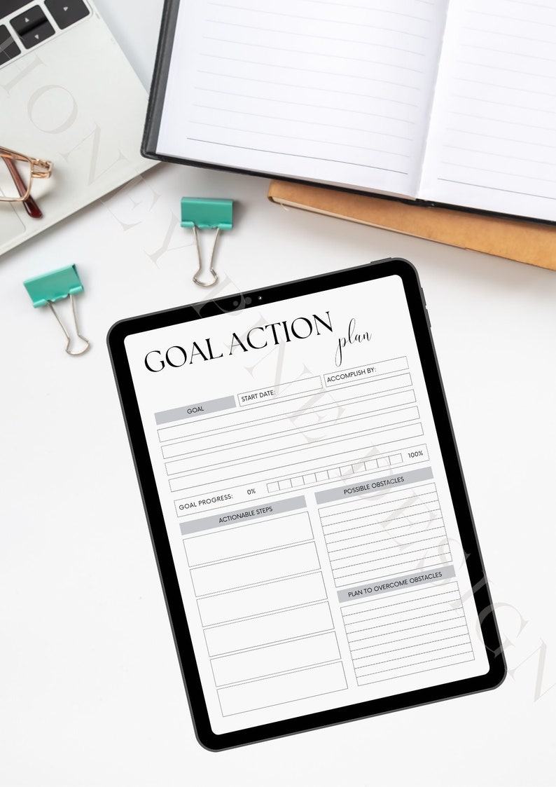 Minimalistic Goal Action Plan | Digital Goal Tracker | Digital Download ...