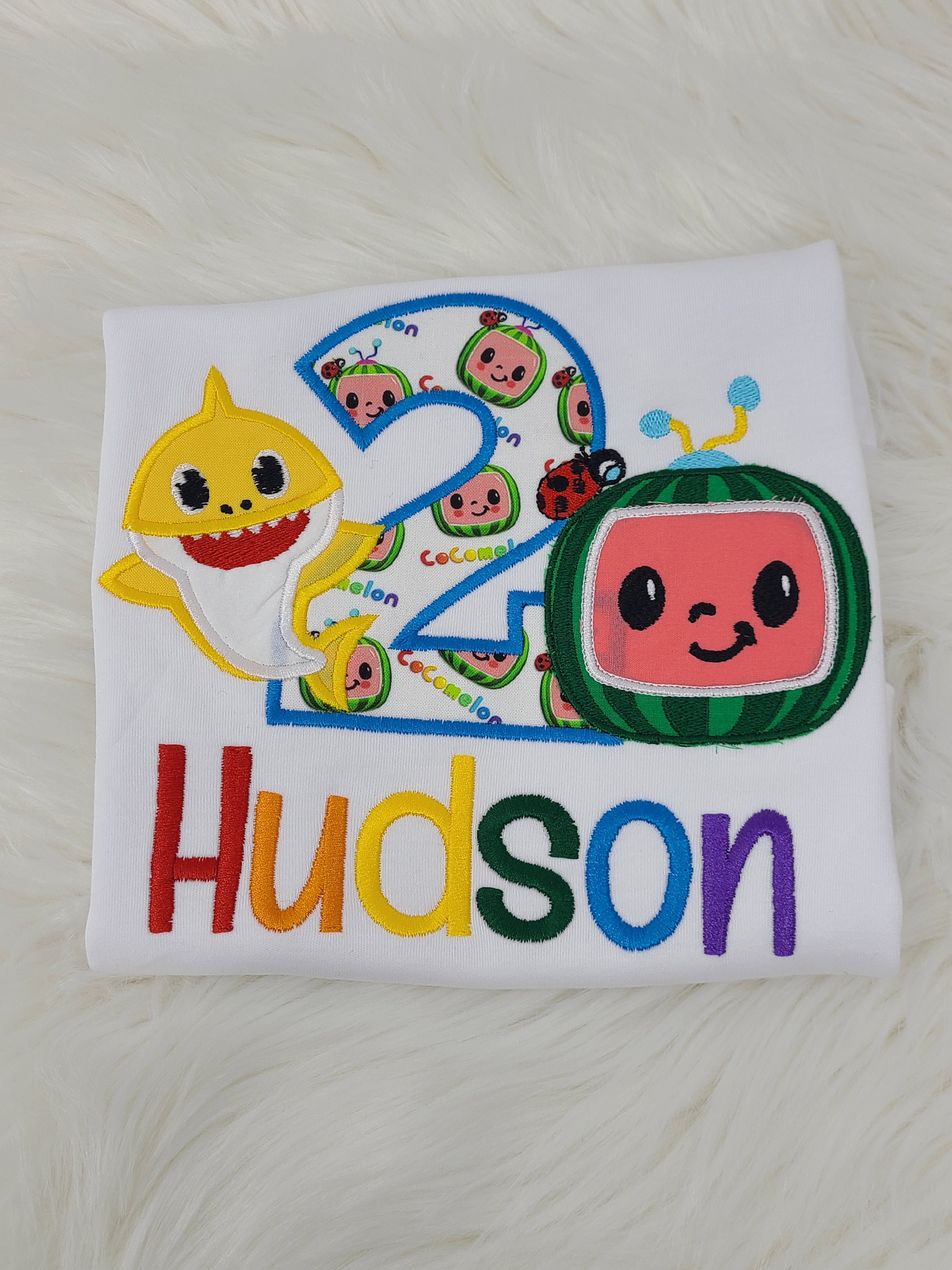 Baby Shark & Cocomelon Them Party Shirt Embroidered With Any - Etsy