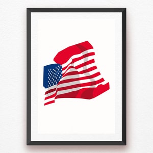 USA Flag Print, Flag Art, USA Art, Stars and Stripes Art , USA Print Art, United States of America Home Decor Art, Iconic Poster.