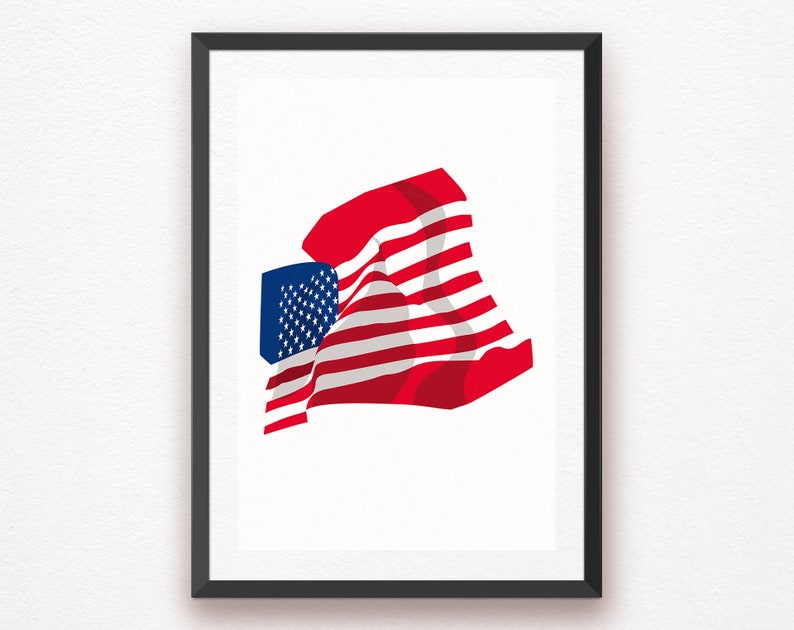 USA Flag Print Flag Art USA Art Stars and Stripes Art USA - Etsy