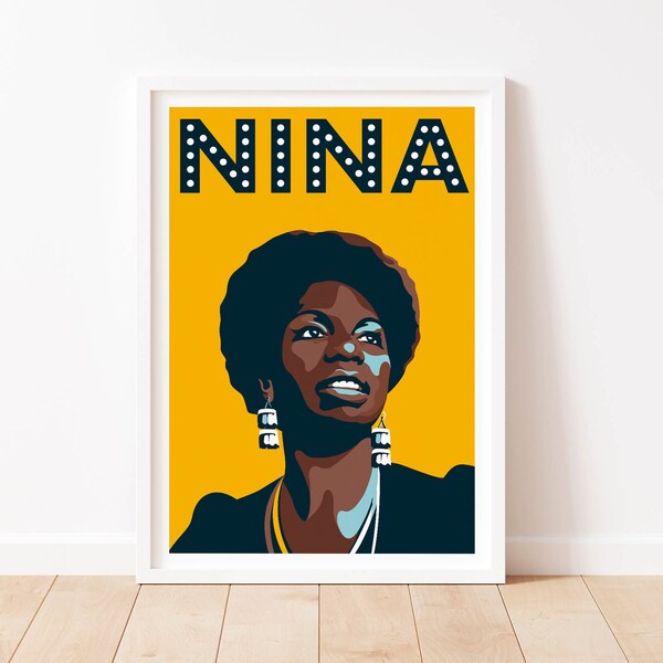 Nina Simone Art Print, Soul Music Icon, Bespoke Illustration
