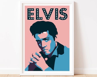 Elvis Presley Print, Rock and Roll, Legend Art, Music Art, Music Art, Music Icon, The King, Home Decor Art, Elvis Poster, Elvis Lover Gift