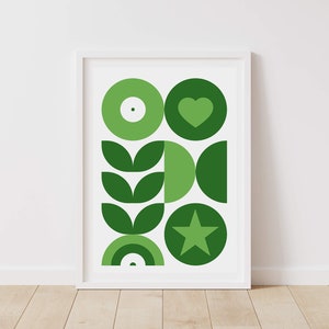 Retro Print, Mid Century Wall Art, 70s Style Print, Valentines Print, Home Decor Art, Heart Print, Valentines Day Gift