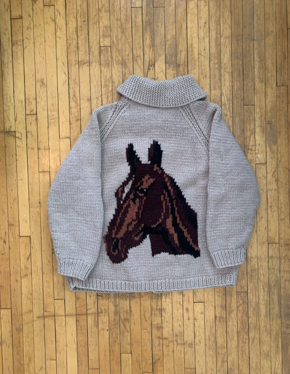 1950s Hand Knit Horse Sweater