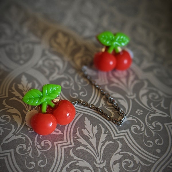 Cherry cardigan clips / sweater chain / sweater clasp