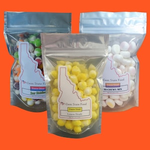Freeze Dried Candy Variety - 3 Bag Freeze Dry Candy Sampler - Sweet + Sour Freeze-Dried Candy Sampler - Lemon Headz, Sour Skiddles, Hi-Chews