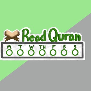 Read Quran stickers, Planner sticker, planner, tracker sticker, tracker, planner, Islam, Muslim, religion, holy book, Religious, school
