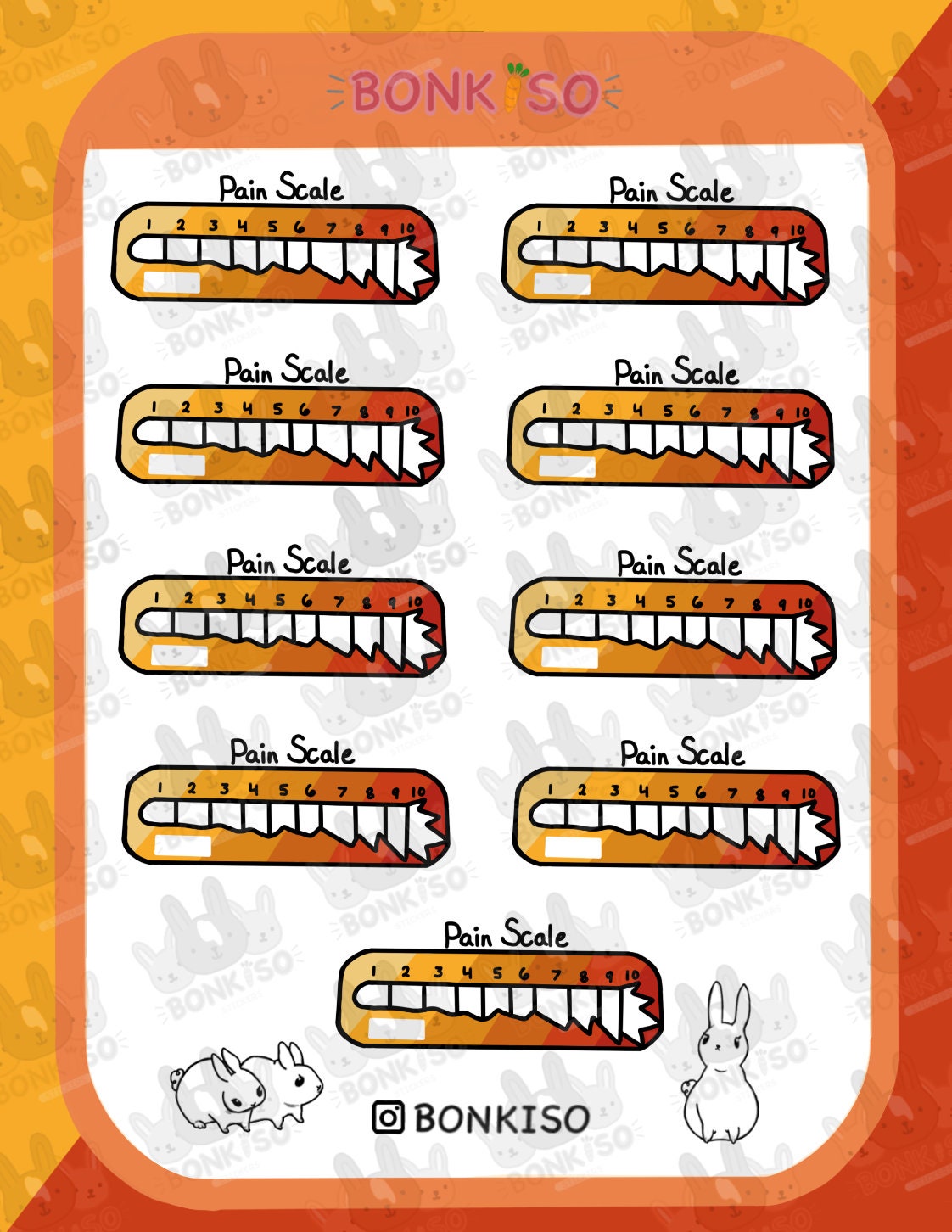 Pain Scale Stickers, Planner Sticker, Planner, Pain, Health, Tracker ...