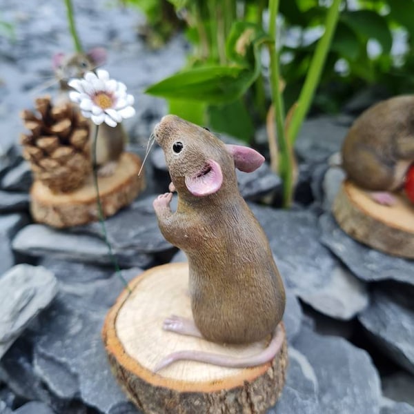 Souris miniature en argile polymère sculpey à collectionner modèle unique fabriqué à la main