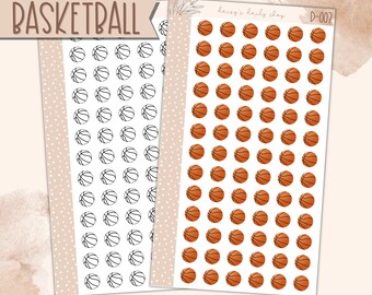 D-003 | BASKETBALL ICONS | Planner Stickers, Erin Condren, Makselife, Plumpaper