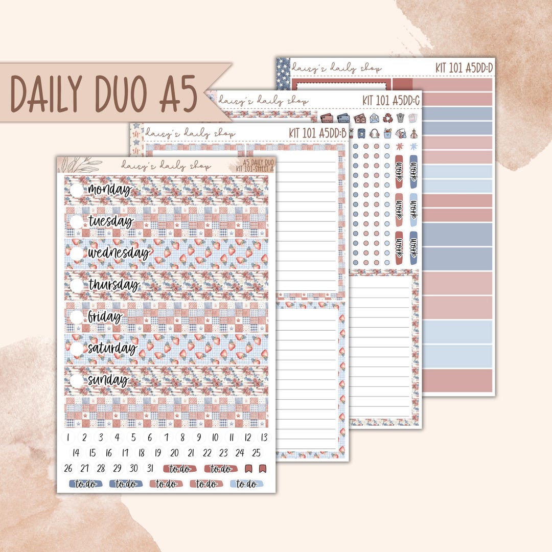 A5 DAILY DUO KIT 101 || Erin Condren Planner, Planner Stickers - Etsy