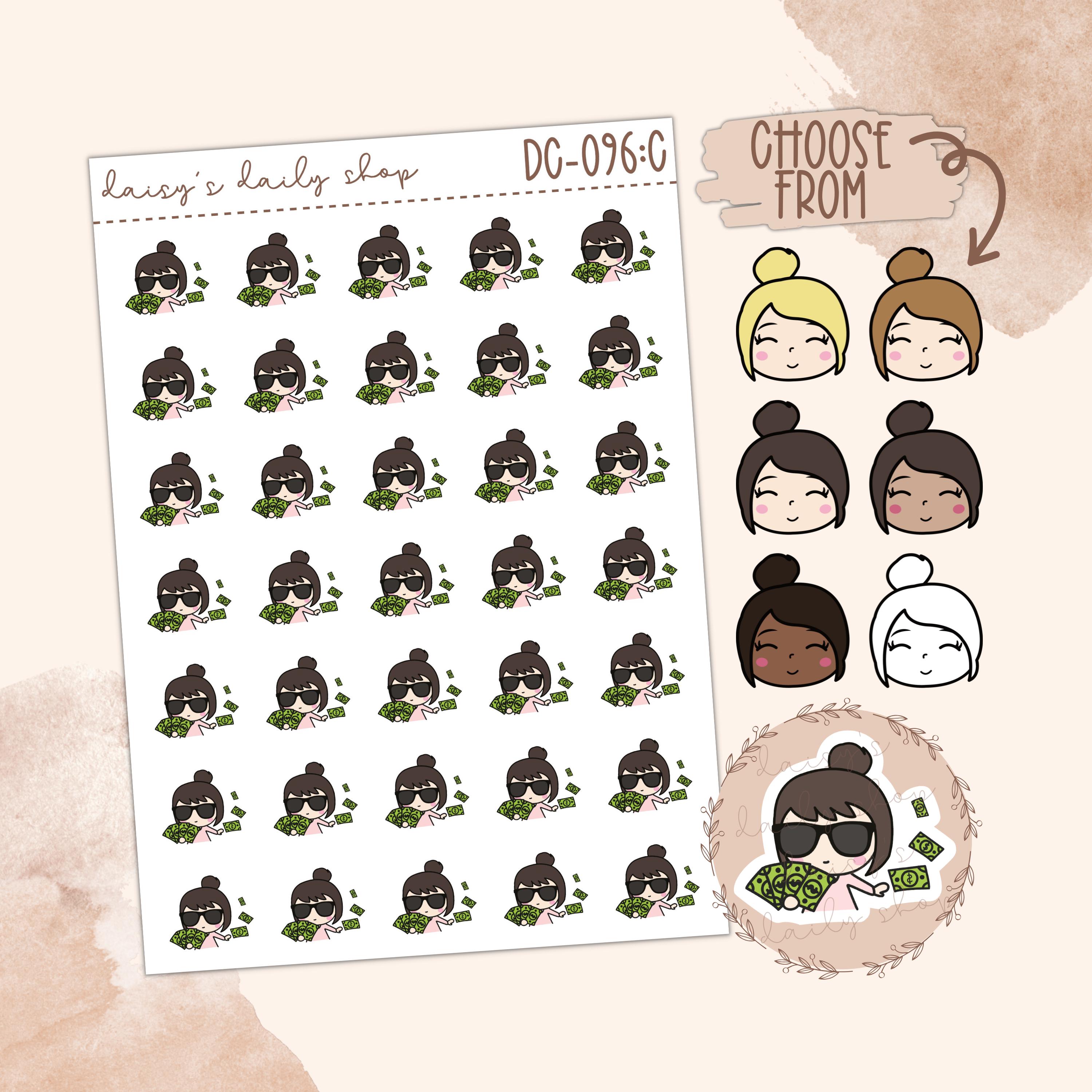 096 Full Classification Sticker DC-096 || DOODLE GIRL - Finance, Pay Day, Planner Stickers - Etsy