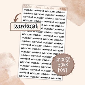 S-026 || WORKOUT SCRIPTS - Planner Stickers, Erin Condren, Plumpaper, Makselife