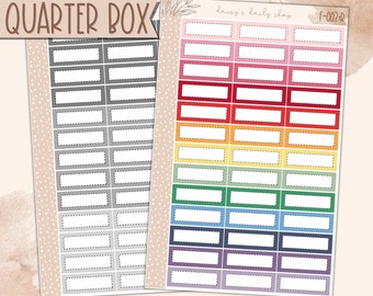 F-003 | QUARTER DASHED BOX | Planner Stickers, Erin Condren, Makselife, Plumpaper