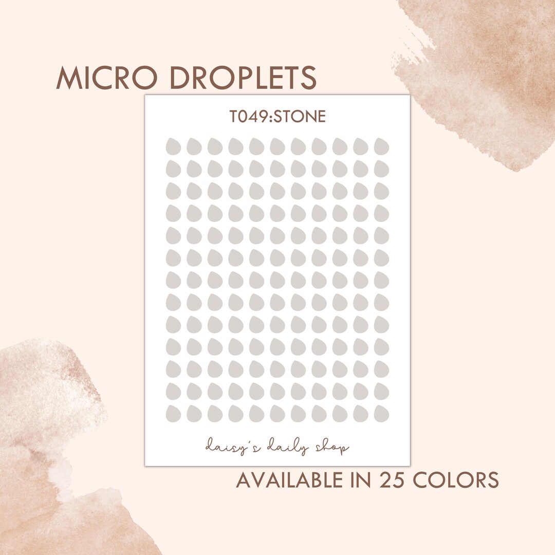T-049 || MICRO DROPLETS - Transparent Stickers, Clear Planner Stickers ...