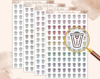 D-028 || Trash Can Icon Stickers - Planner Stickers, Decorative Planning, Functional Planning