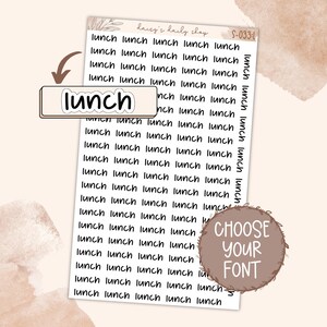 S-033 | LUNCH SCRIPTS | Planner Stickers, Erin Condren, Plumpaper, Makselife