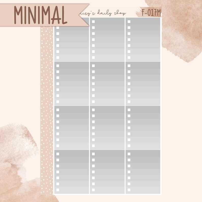 F-017 || OMBRE CHECKLIST BOX - Planner Stickers, Erin Condren ...