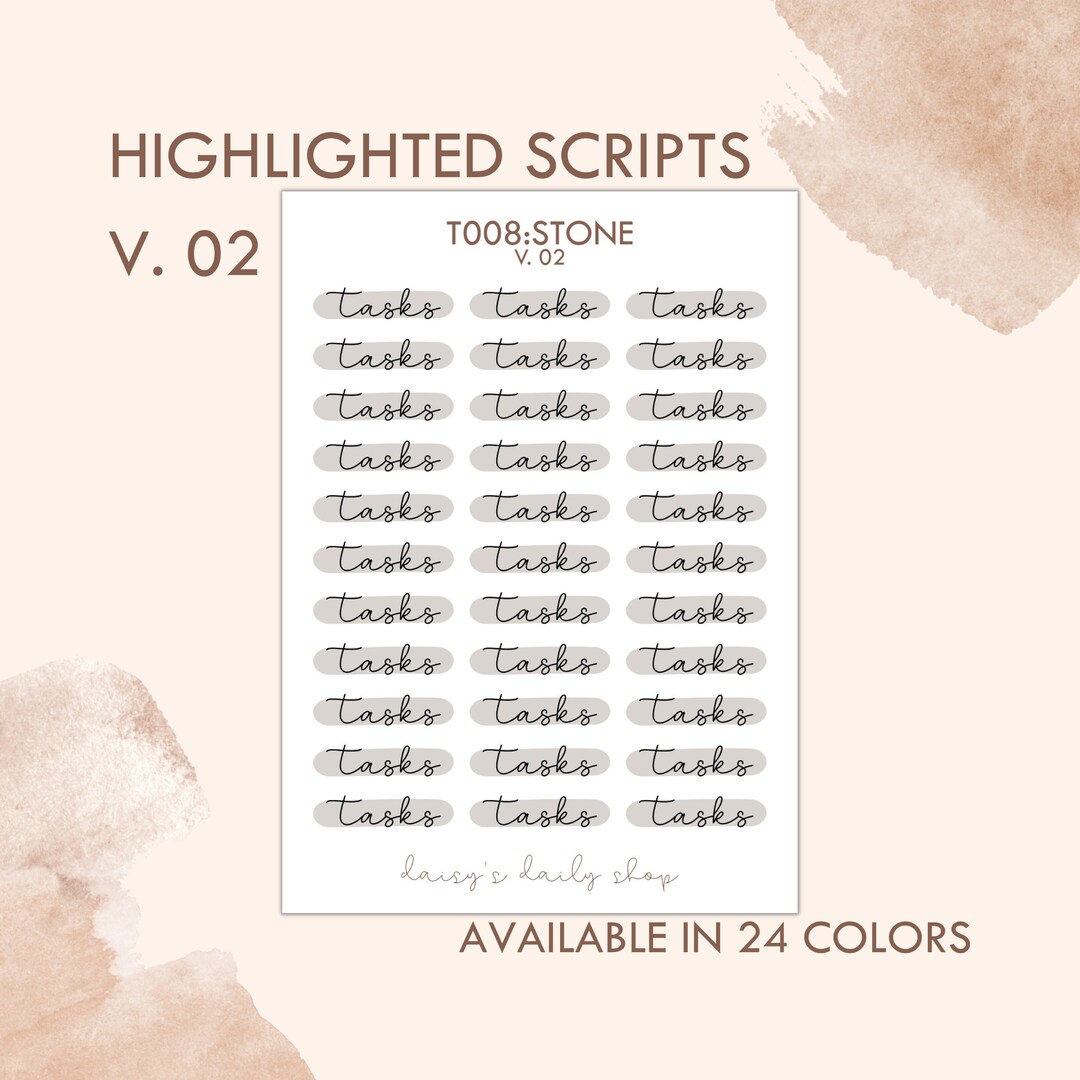 T-008 V. 02 | HIGHLIGHTED SCRIPTS | Transparent Stickers, Clear ...