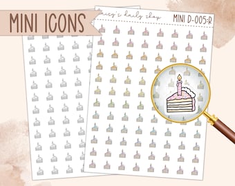 MINI ICONS D-005 || Birthday cake stickers - Planner Stickers, Erin Condren, Makselife, Plumpaper, Mini icons