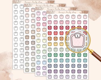 D-032 || Weight Scale Icon Stickers - Planner Stickers, Decorative Planning, Functional Planning