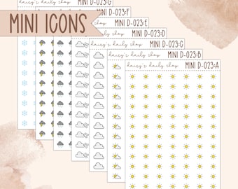 MINI ICONS D-023 || Weather icon stickers, Planner Stickers