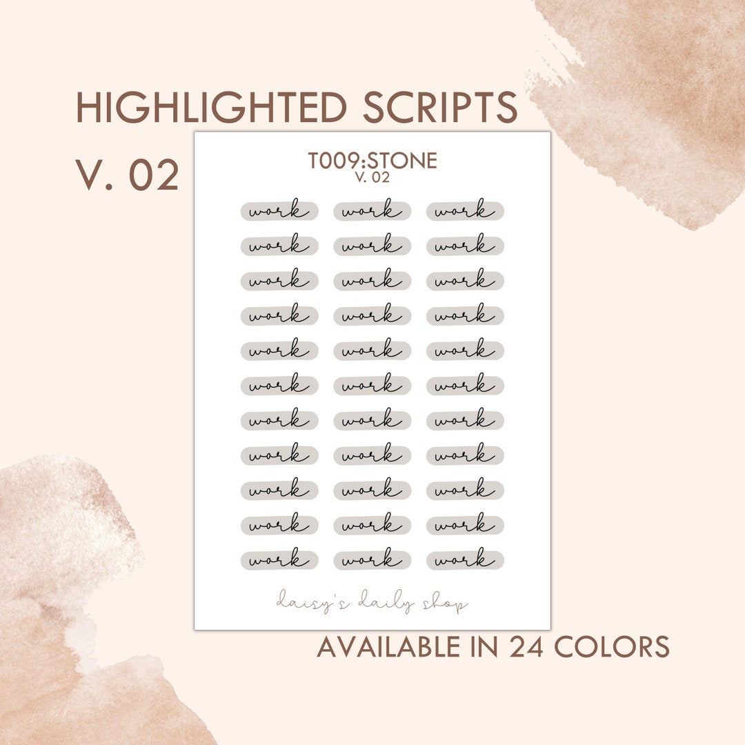T-009 V. 02 || HIGHLIGHTED SCRIPTS - Transparent Stickers, Clear ...
