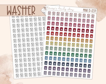 MINI D-037 | WASHER ICONS | Planner Stickers, Erin Condren, Makselife, Plumpaper, Mini icons