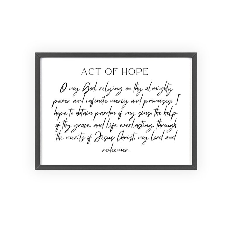 Act of Hope, Simple Catholic Christian Print , Minimalist, Catholic
