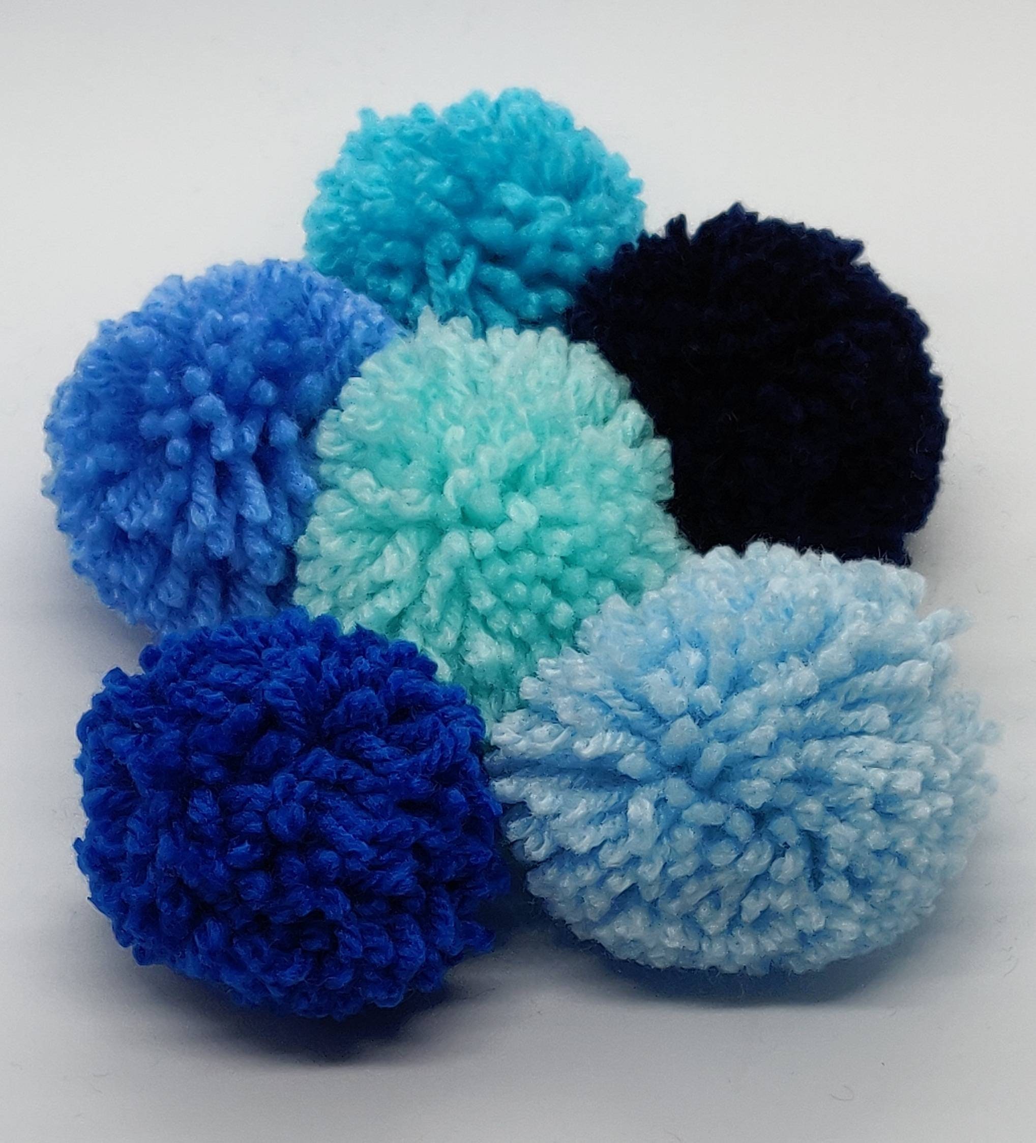 Tinsel Pom Poms Multicolour Mixed Sizes 100pcs 