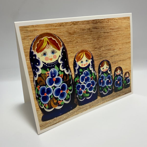 Matryoshka Russian Nesting Doll Greeting Card - Matte OR Glossy Paper