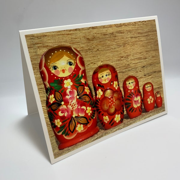 Matryoshka Russian Nesting Doll Greeting Card - Matte OR Glossy Paper