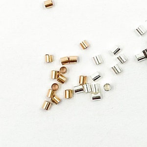 50pcs 2x2mm Rose Gold Filled Crimp Bead, 925 Silver Crimp Tube, Rose Gold Filled Finding, Gold Filled Jewelry Findings Supply Wholesale