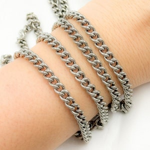 Oxidized 925 Sterling Silver Curb Chain: 6x5mm Gunmetal Necklace Chain