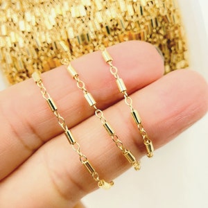 1FT 4mm Tube 14k Gold Filled Unfinished Chain by Foot, Satellite
