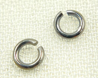 50pcs 3mm 22, 24 & 26ga Open Jump Ring, Black Rhodium 925 Silver Open Connector Ring, Open Connecting Jump Ring Black Rhodium. 3401