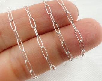 Cadena de plata de ley con diseño de clip, eslabones ovalados, disponible al por mayor para joyería. 1606SS