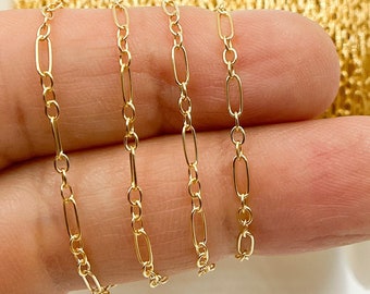 1FT 4.9x1.6mm 14k gold filled chain by foot,unfinished cable, short & long link necklace chain,wholesale gold fill chain supply bulk. 101431