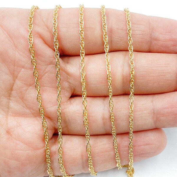 14k Gold Filled Rope Chain by foot, Rope Gold Filled Chain Supply, Gold Filled Spiga Chain, 1.7mm thick, Twisted Snake Chain. 100131R