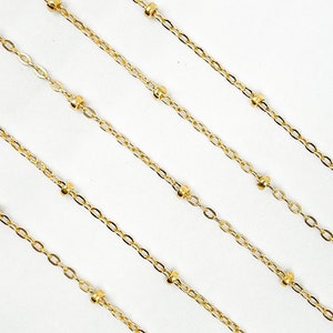 14k Gold Filled Unfinished Satellite Chain by foot, Round Gold Filled Bead Chain bulk, Wholesale bulk Gold Chain for Jewelry making. 1011041