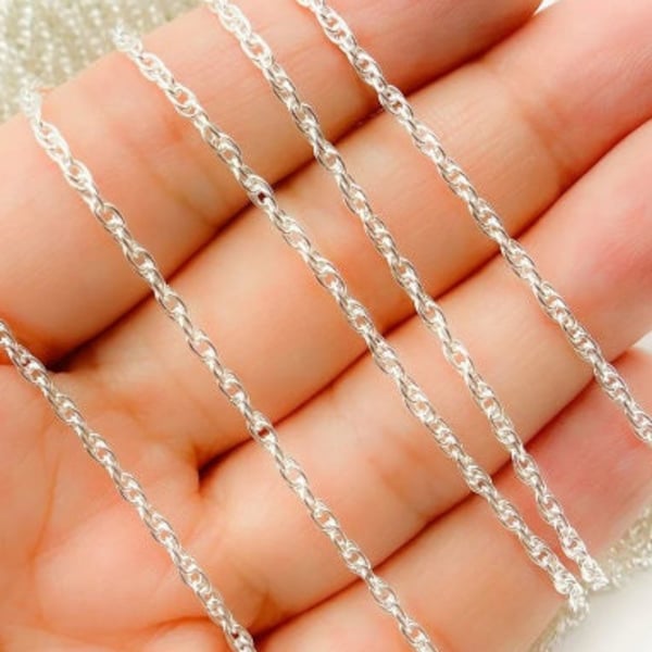 1FT 2mm 925 Silver Chain by Foot, Unfinished Rope Chain, Snake Necklace Chain, Wholesale Real Sterling Silver, Chain Supply Bulk. 100151RSS