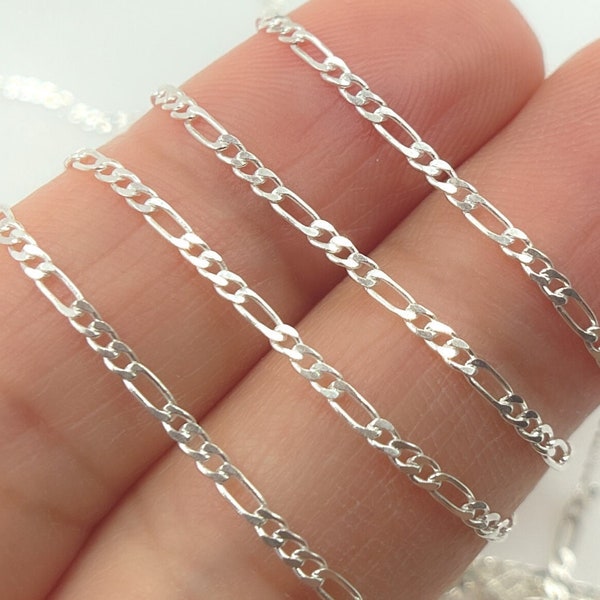 1FT 4x1mm, Figaro Chain, Flat Figaro, Permanent Jewelry, Wholesale Chain, Silver Chain, 925 Sterling Silver, Chains, Chain by Foot. Y109SS