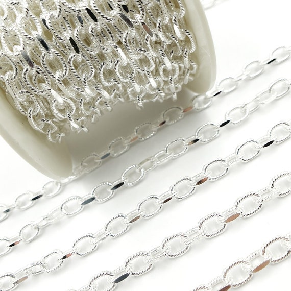 Wholesale Chain, 925 Sterling Silver Double Twisted Oval Chain