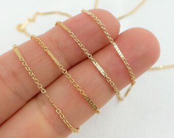 Gold-Filled Satellite Bar Chain, Permanent Jewelry, Jewels and Chains, Gold-Filled Chain Wholesale, Chains by the Foot. 1426D4GF