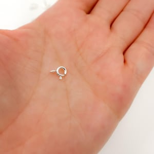 5mm 925 Sterling Silver Spring Ring Clasp, Wholesale Findings Supply for DIY Jewelry Making. SSSRC1