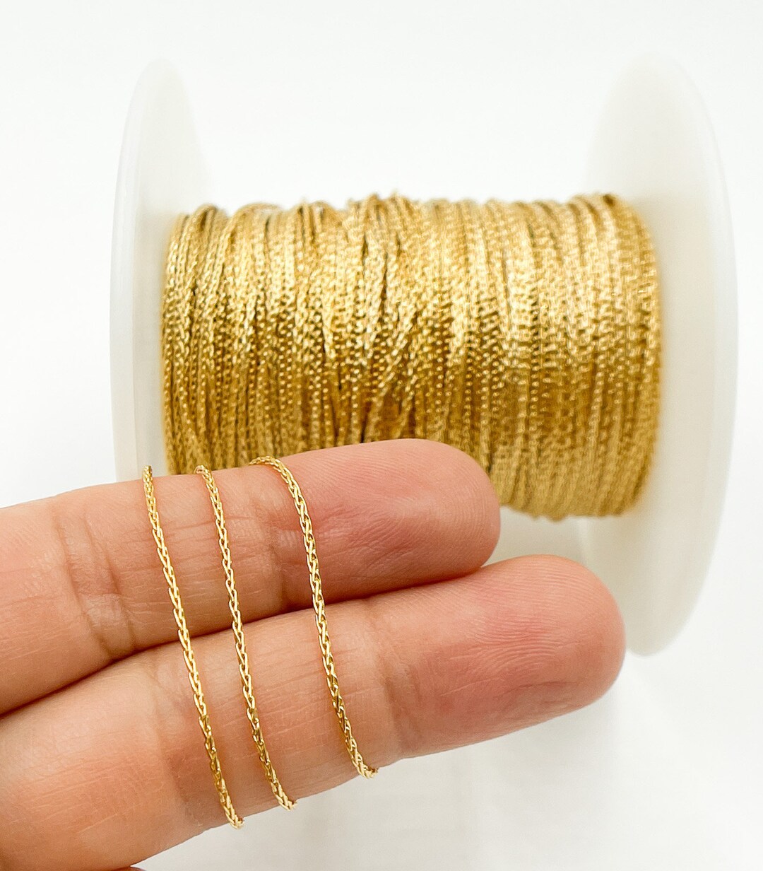 0.9mm 14k Gold Filled Chain by Foot, Unfinished Beading Chain, Snake