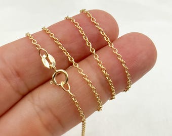 Chaîne forçat en or massif 14 carats avec rallonge, collier réglable en or véritable, chaîne en or fine, collier en or, cadeau de joaillerie fine. 035R08LGJ138